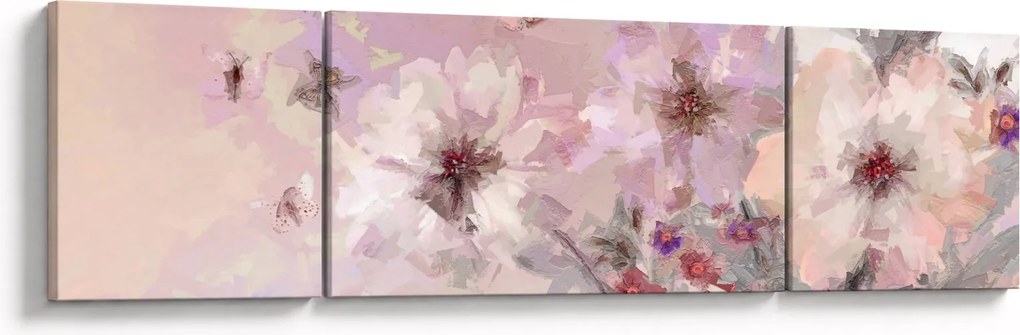 Obraz - Kolaż artystyczny z motylami (170x50 cm)