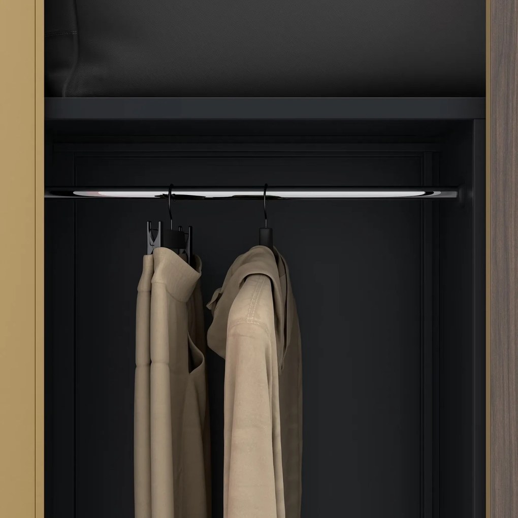 Socjalna szafa ubraniowa Eco Design Dawid, 90x45x185 cm, antracyt/orzech