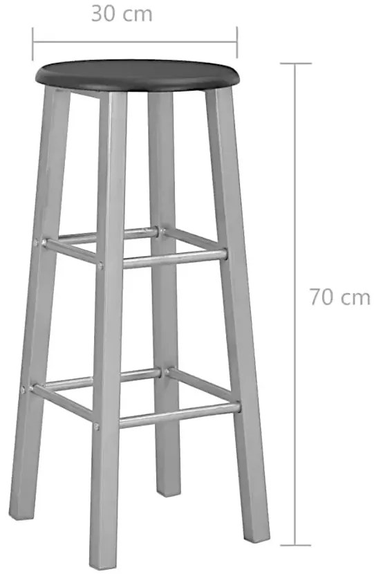Srebrne metalowe dwa stołki barowe W2-Z65