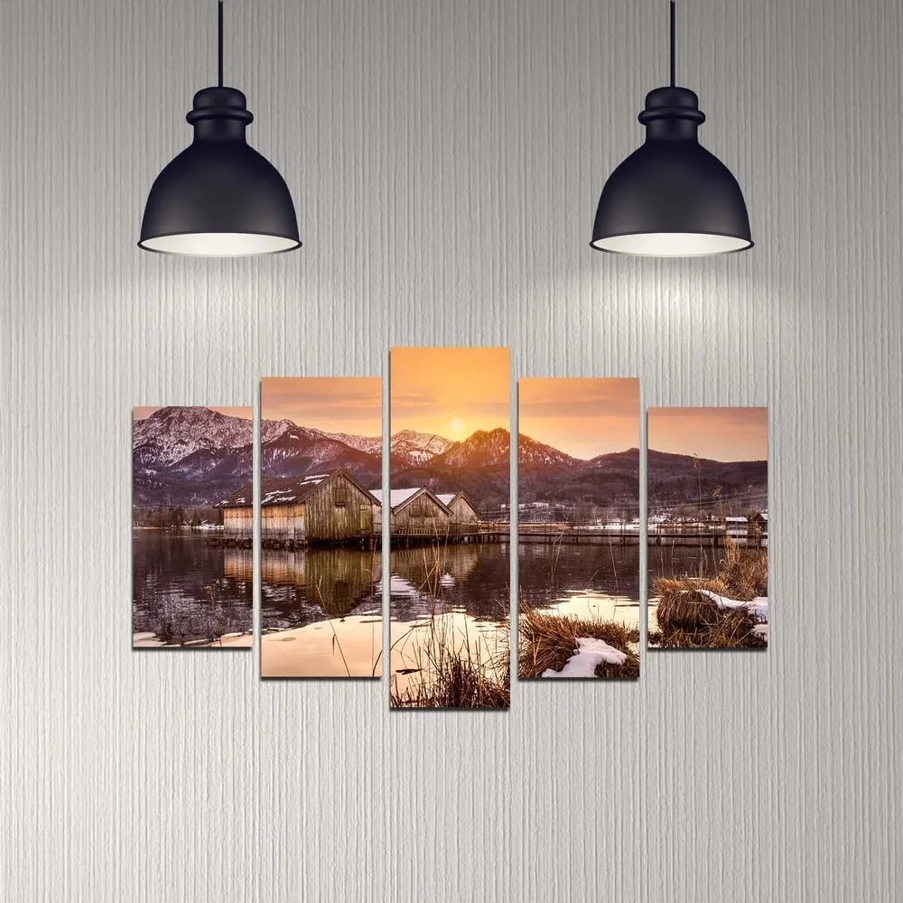 Obrazy zestaw 5 szt. Winter Sunset – Wallity