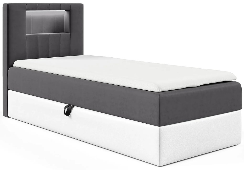 Ciemnoszare łóżko kontynentalne z pojemnikiem 3 rozmiary S1-P71