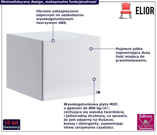 Biała wisząca szafka pojedyncza - Wilhelm 3X