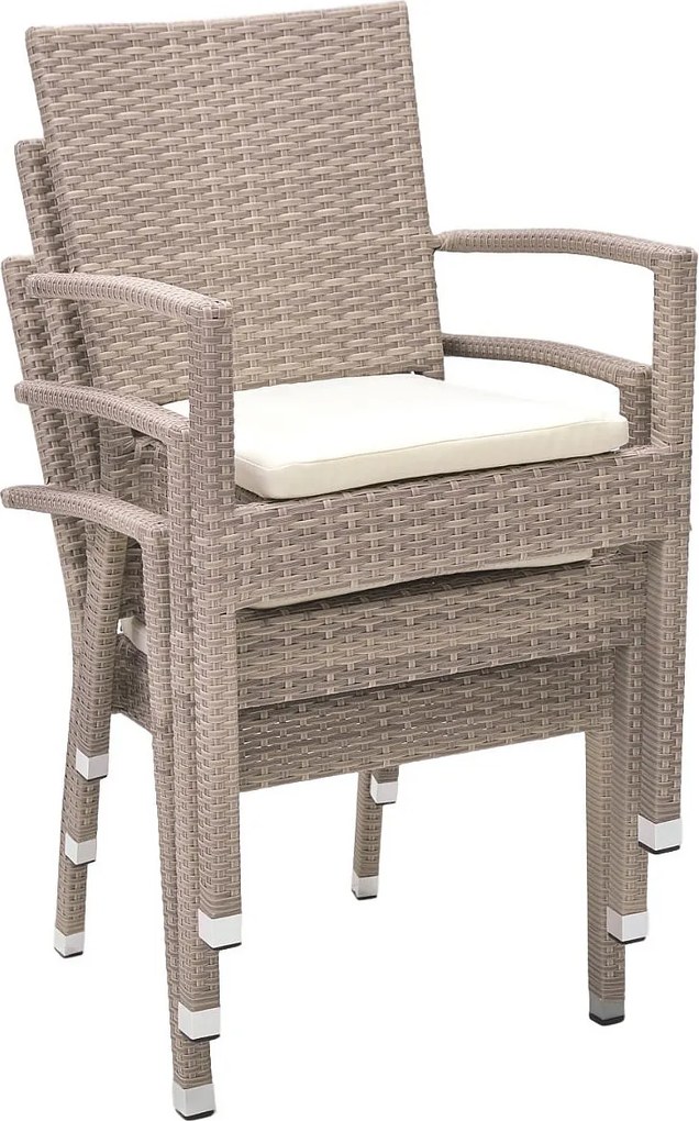 Zestaw ogrodowy z rattanu NAPOLI II. 1 + 6 (szaro-beżowy)