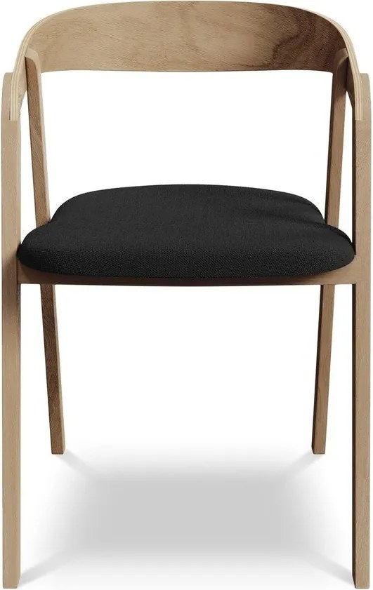 Czarny fotel jadalniany z litego drewna Erika – Makamii