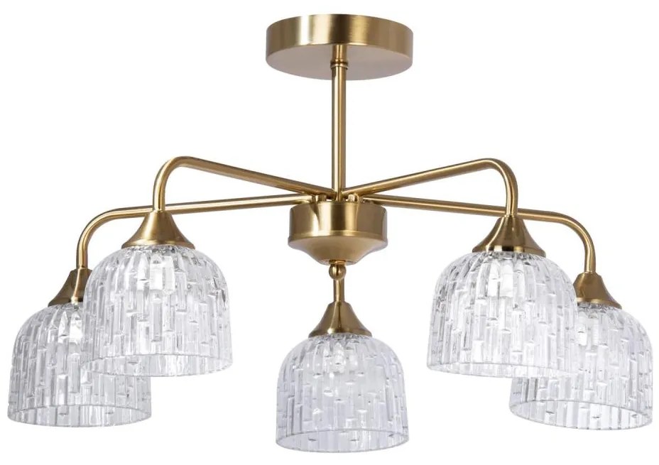 Żyrandol na drążku 5xE14/60W/230V złoty