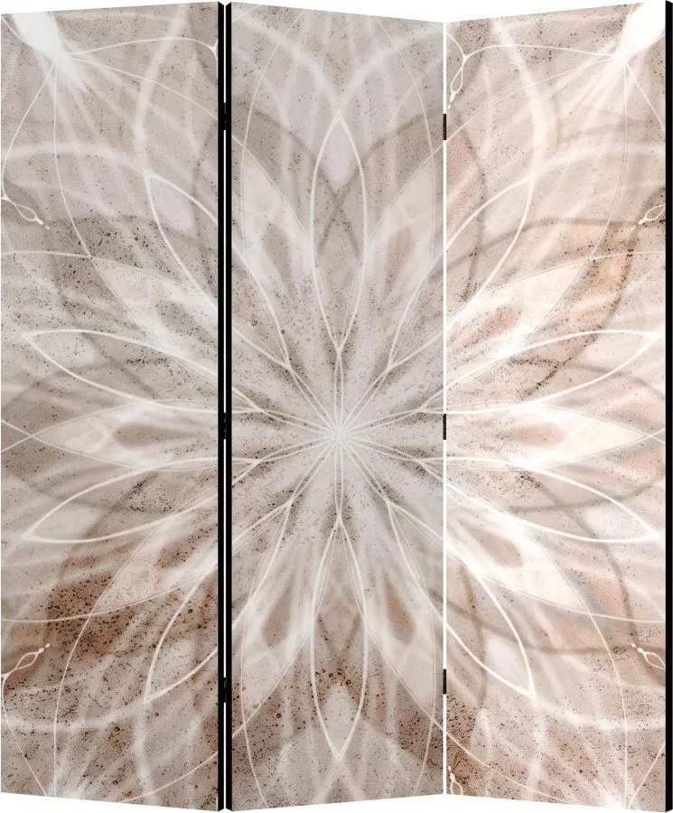 Parawan pokojowy 3-częściowy 135x172 Dwustronny dekoracyjny boho zen Beżowy Piaskowa Mandala