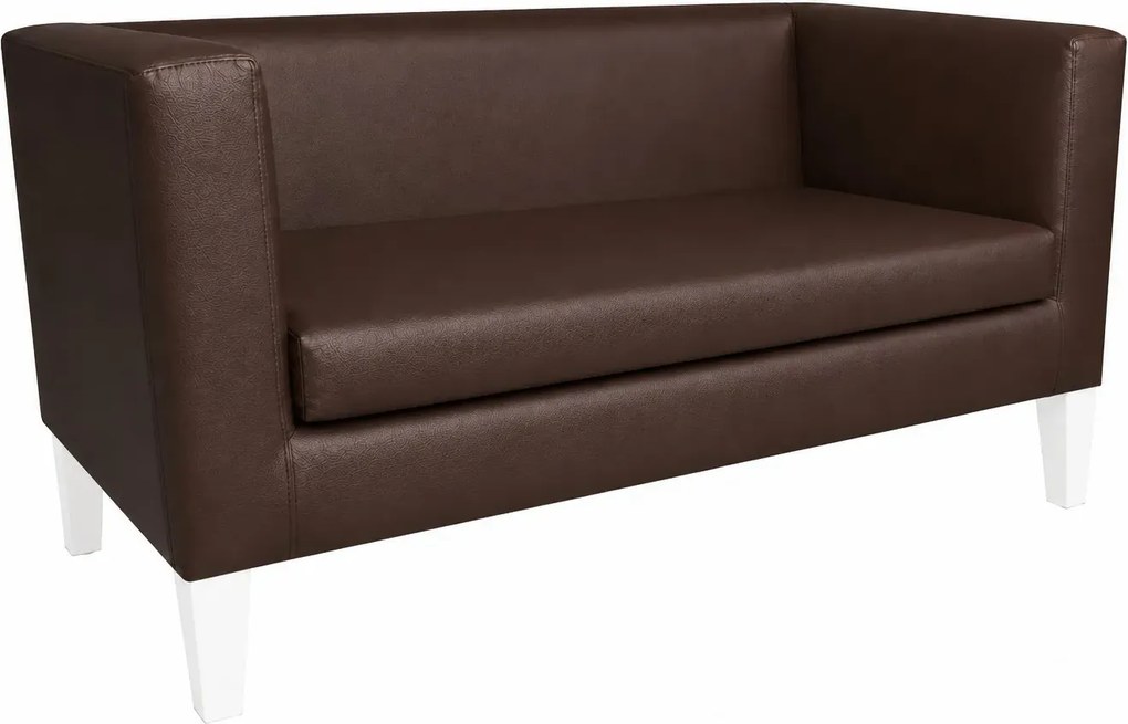 Sofa Monaco : Kolor nogi - Biała, Kolor tkaniny - EKO-SKÓRA - 2D, Typ tkaniny - Eko-skóra , Wysokość nogi - 20 cm