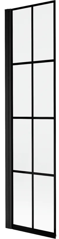 Mexen Mist parawan nawannowy 1-skrzydłowy lewy 50 x 150 cm, czarna kratka, czarny - 8A9-050-001-70-77-L