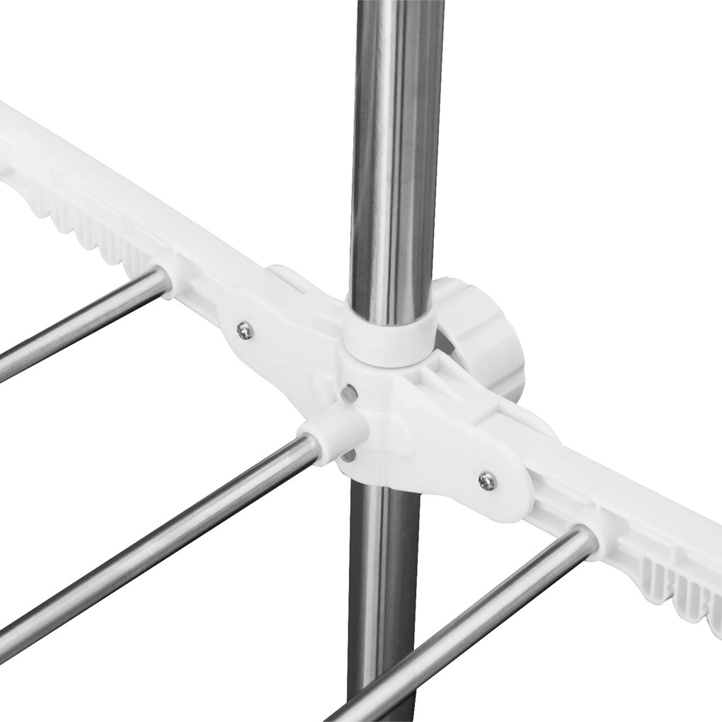 HOMCOM Suszarka na Pranie do Ubrań Wieszak Stojak 2 Poziomy 62x139x83-140cm | Aosom PL