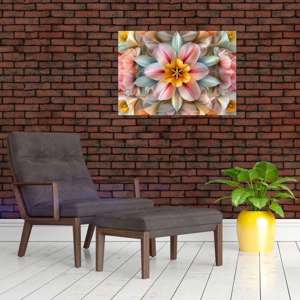 Obraz na szkle - Kwiat kalejdoskopowy (70x50 cm)