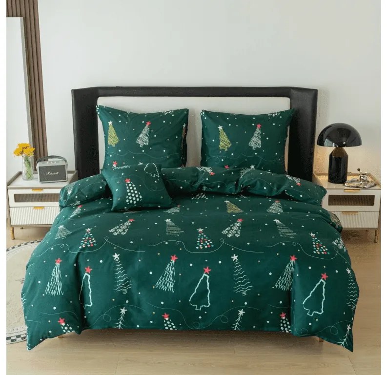 PrzytulneMieszkanie.pl PrzytulneMieszkanie.pl Pościel z mikrofibry CHRISTMAS DRIFT zielone Rozmiar pościeli: 70 x 90 cm | 140 x 220 cm