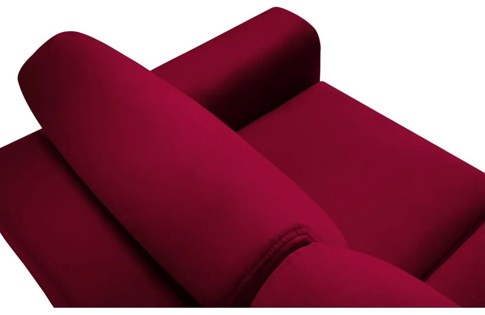 Czerwona aksamitna rozkładana/ze schowkiem sofa 235 cm Kyoto – Cosmopolitan Design