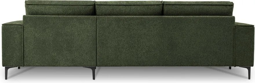 Zielony narożnik z tkaniny szenilowej (prawostronny/z szezlongiem) Copenhagen – Scandic