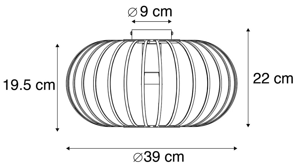 Inteligentna lampa sufitowa czarna 39 cm z Wifi G95 - JohannaDesignerski Oswietlenie wewnetrzne