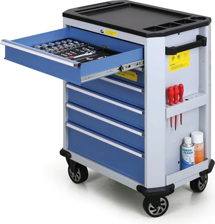 Wózek warsztatowy mobilny na narzędzia G2, 4 szuflady, niebieski
