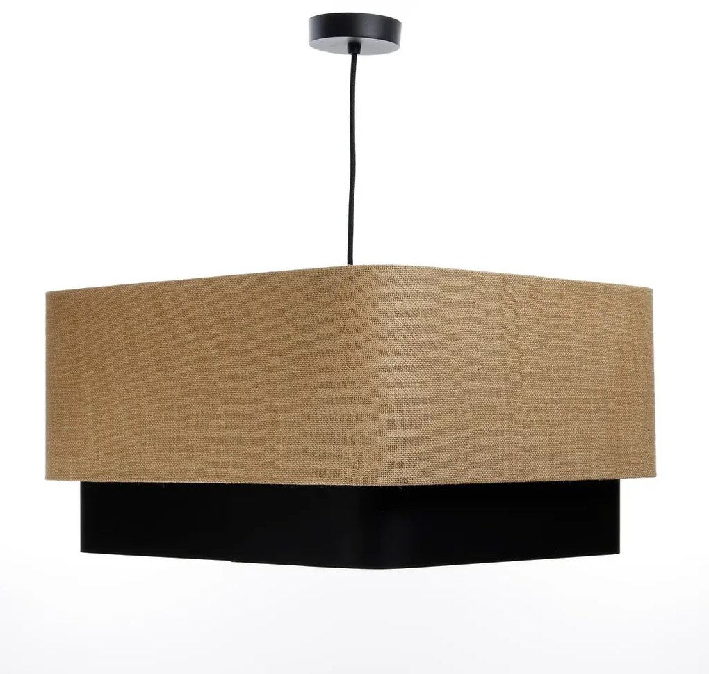 Lampa wisząca KWADRO DUO 005 51x47cm jutowa/czarna BPS KONCEPT