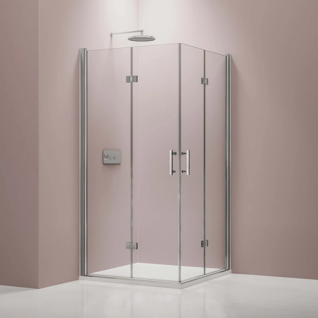 Kabina prysznicowa narożna EX2138 mm szkło nano - drzwi składane - 90 x 90 x 195 cm