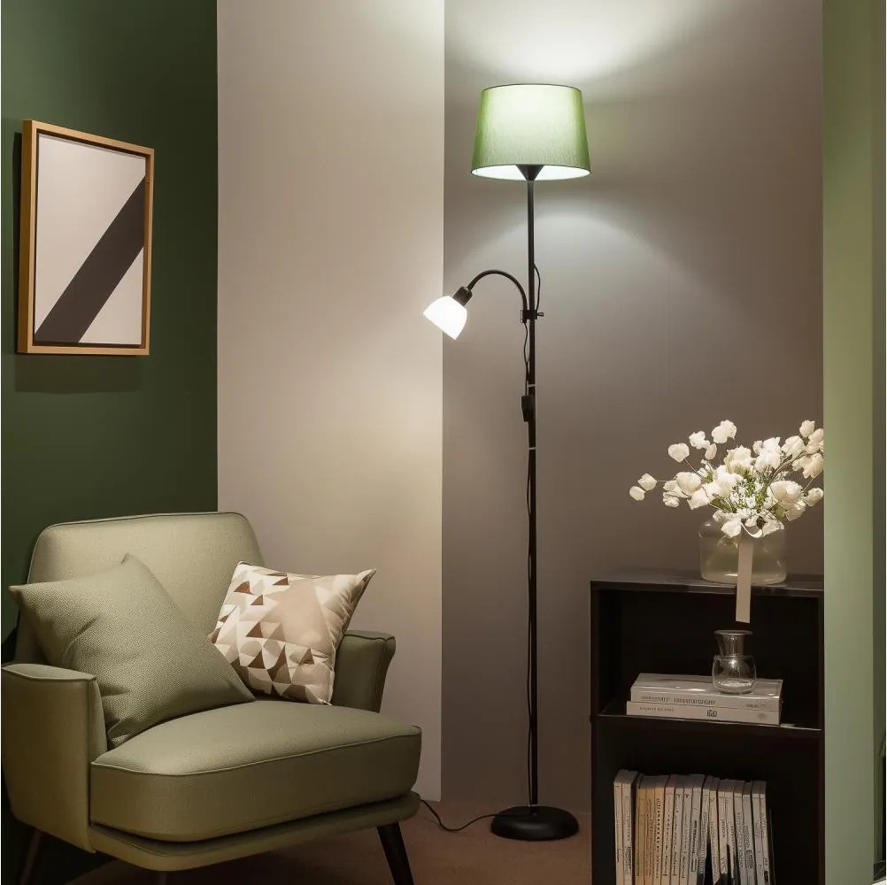 Brilagi - Lampa stojąca CERIA 2 w 1 1xE27/100W/230V + 1xE14/25W czarna/zielona