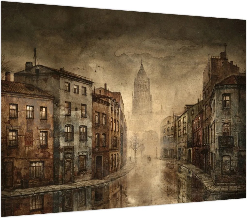 Obraz na szkle - Malowanie miasta (70x50 cm)