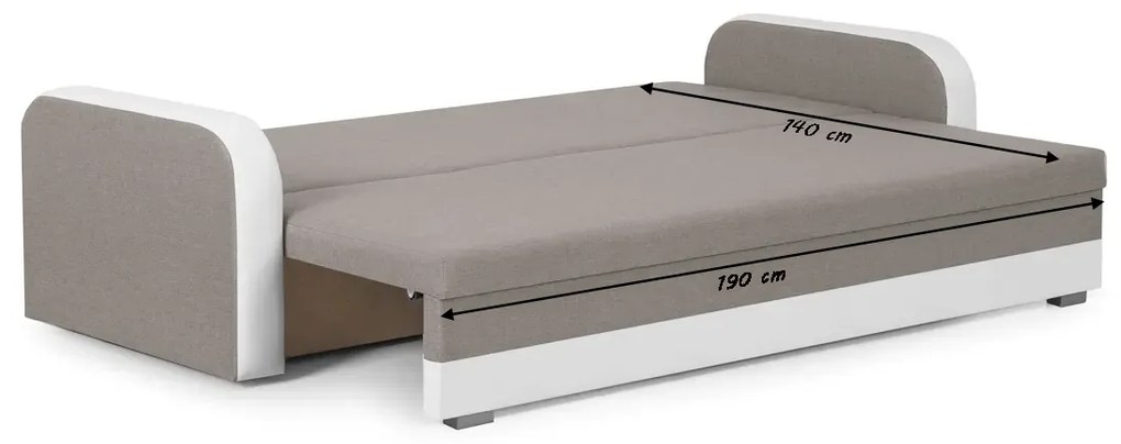 Kanapa sofa 3 os z funkcją spania CONDI Szary/Biały