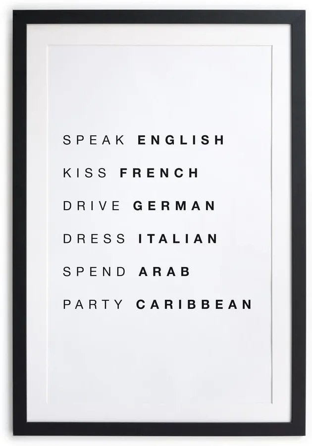 Obraz 30x40 cm Speak, Kiss, Drive – Really Nice Things