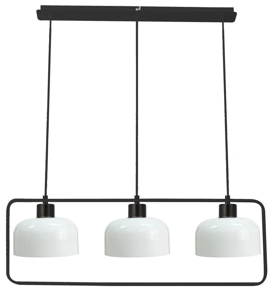 Czarno-biała lampa wisząca ze szklanym kloszem Zodiac – Candellux Lighting
