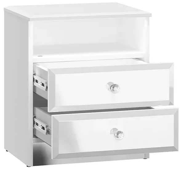 Szafka nocna BLANC 04 2S biały połysk ML MEBLE