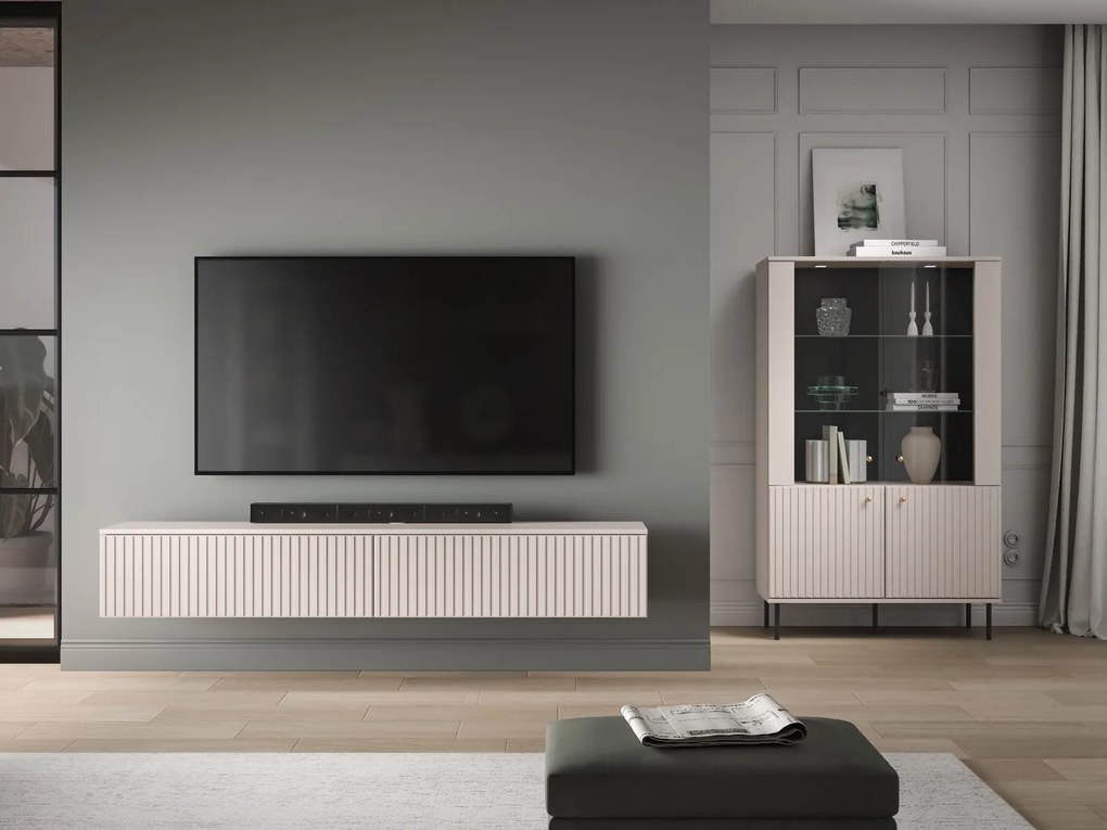 Wisząca szafka RTV 180 cm Sophie 28, kaszmir