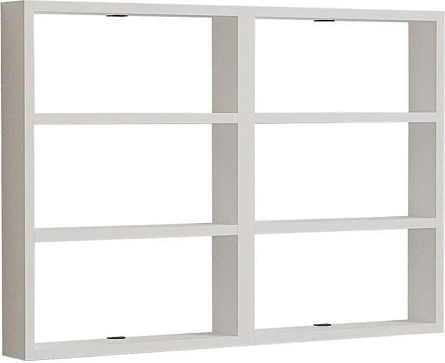 Projekt półki ściennych design 6 półek z białej melaminy H60 cm - JOY
