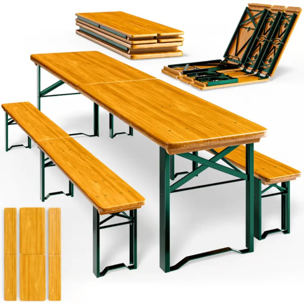 Jurhan Składany zestaw piwny MAXI, 220cm, naturalny brąz