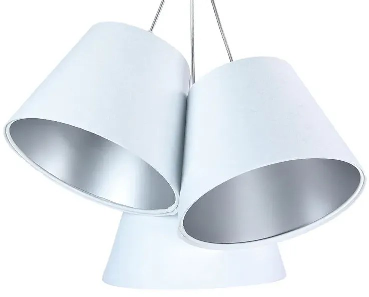 Biało-srebrna potrójna lampa wisząca - EXX67-Drima