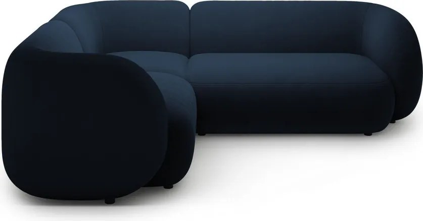 Niebieski aksamitny narożnik (lewostronny/w kształcie litery L) Kate – Micadoni
