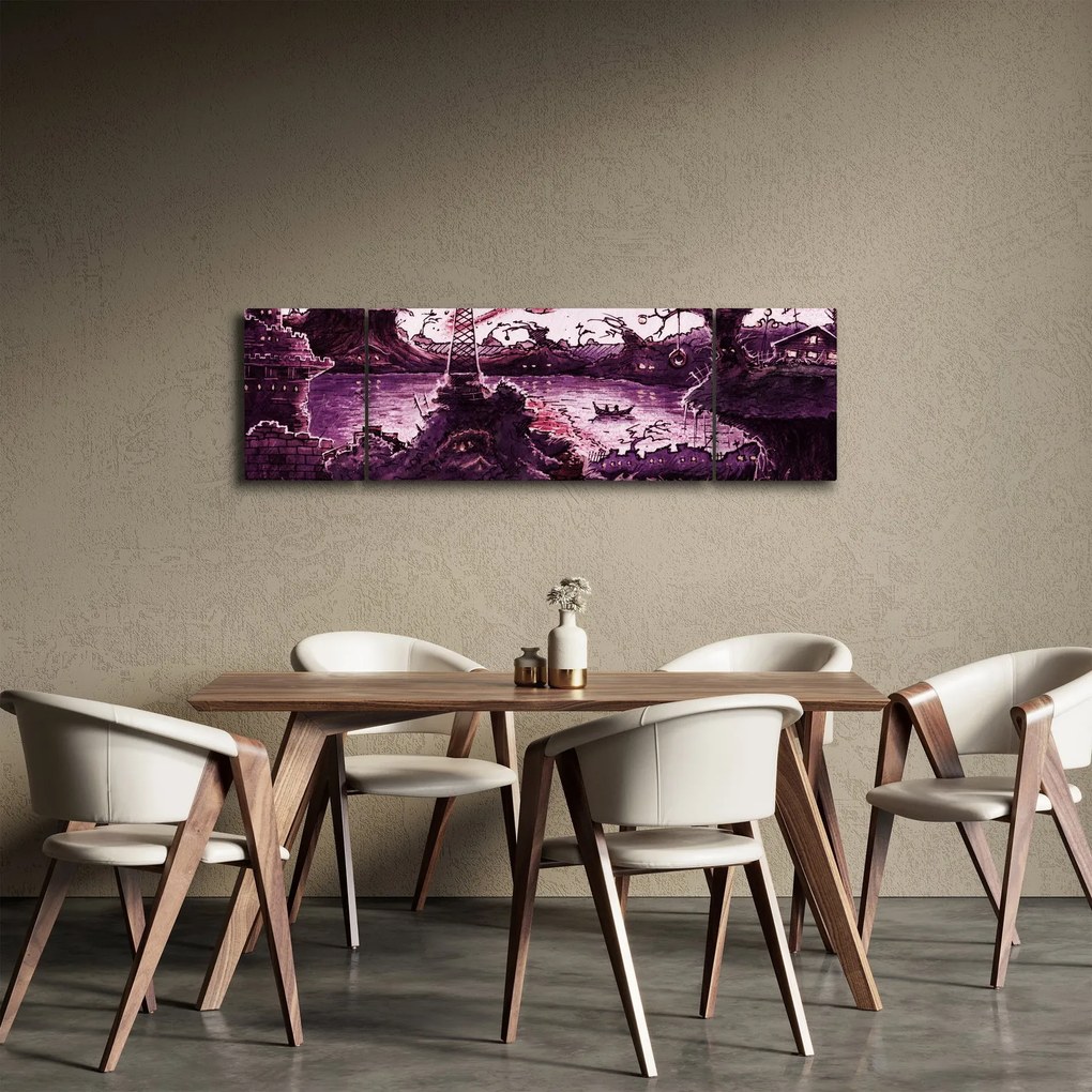 Obraz - Zaczarowana wioska (170x50 cm)