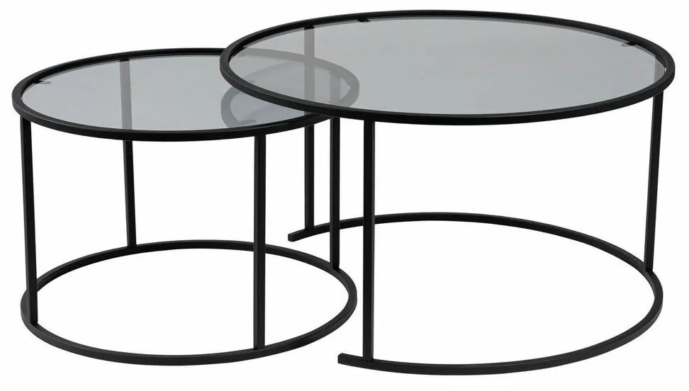 Zestaw stolików konferencyjnych Aurum Black and Grey 80 cm, 2 szt.