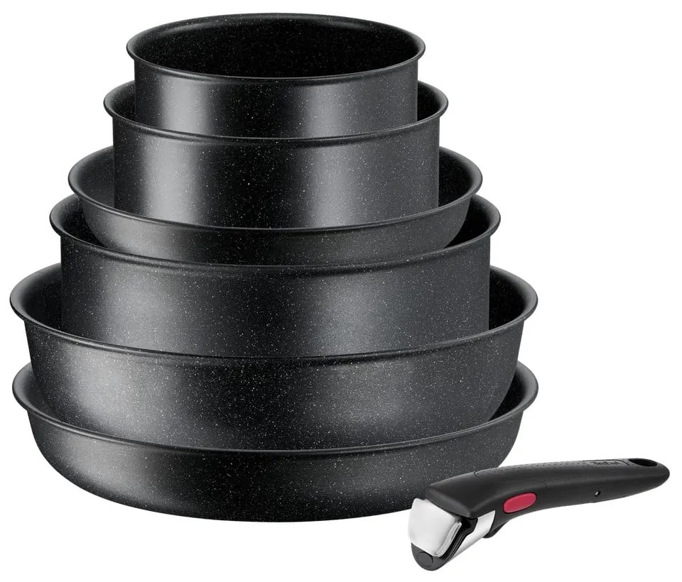 Zestaw garnków aluminiowych 7 szt. INGENIO Black stone L3998702 – Tefal