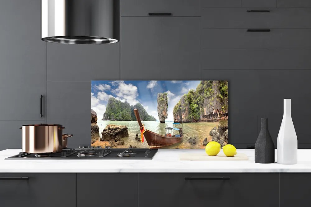 Panel nad blat kuchenny Łódka Przy Skalistym Brzegu