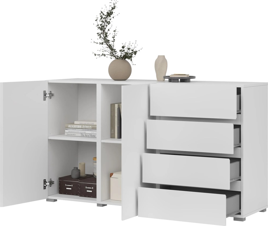 Komoda PRISMA 138 cm do Salonu Sypialni Biały