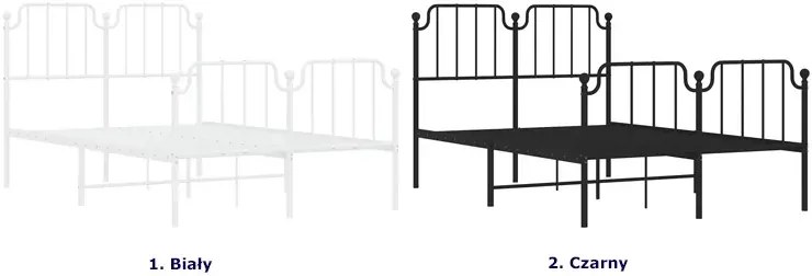 Czarne metalowe łóżko industrialne 120x200cm K3-D79