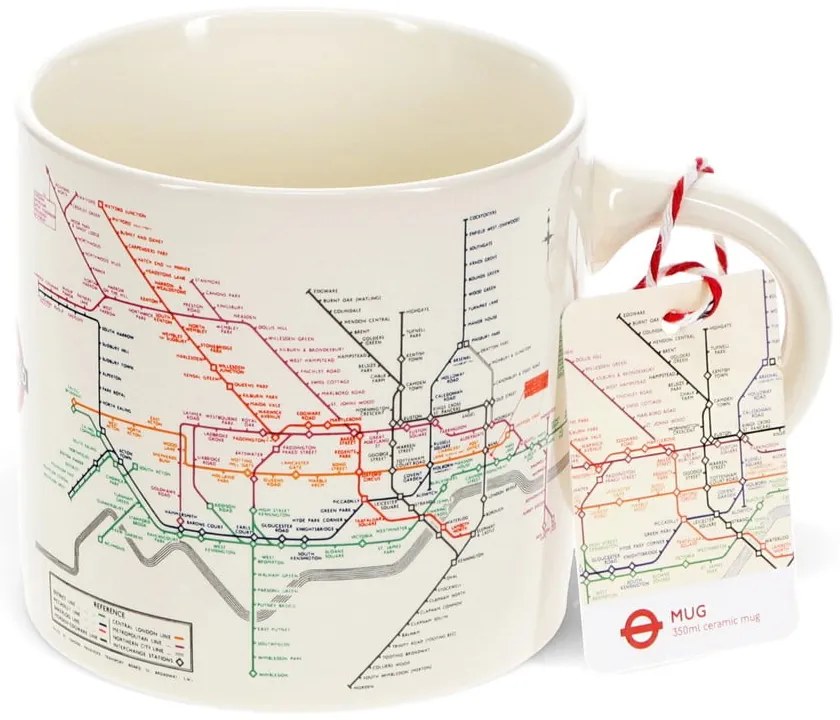 Beżowy ceramiczny kubek 350 ml Heritage Tube Map – Rex London