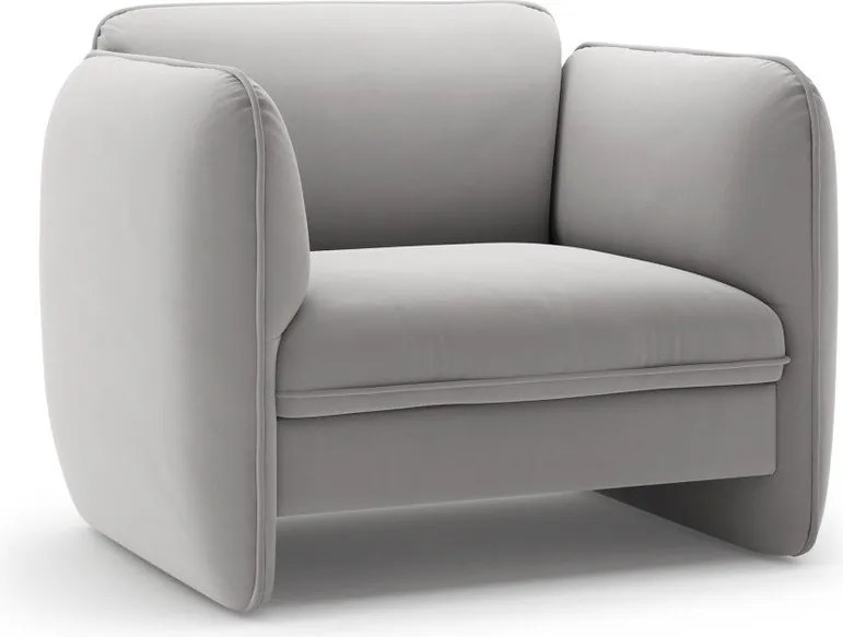 Jasnoszary aksamitny fotel Georgia – Micadoni