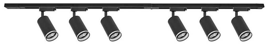 Oprawa punktowa w systemie szynowym PIPE 6xGU10/10W/230V czarna
