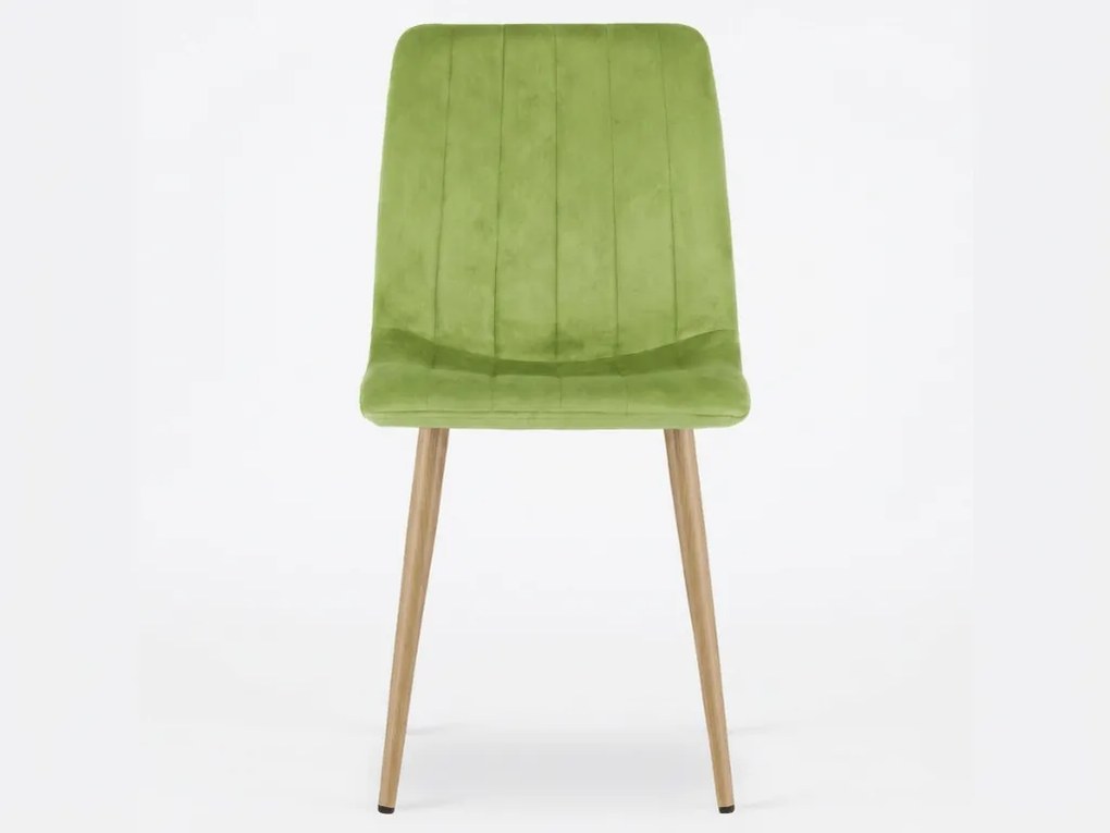 Jasnozielone aksamitowe krzesło LAVA