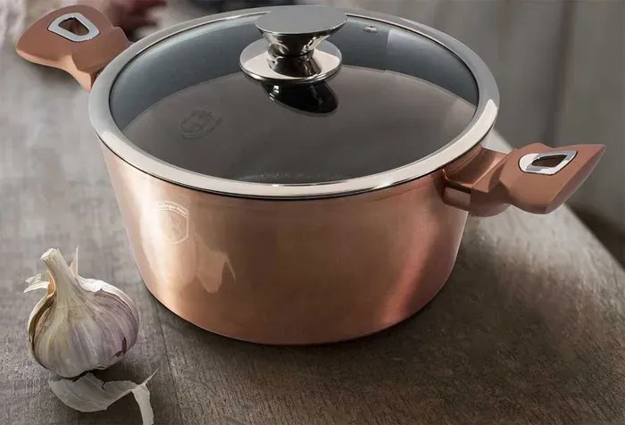 Złoty garnek ze szklaną pokrywą 4,5L B8-H45