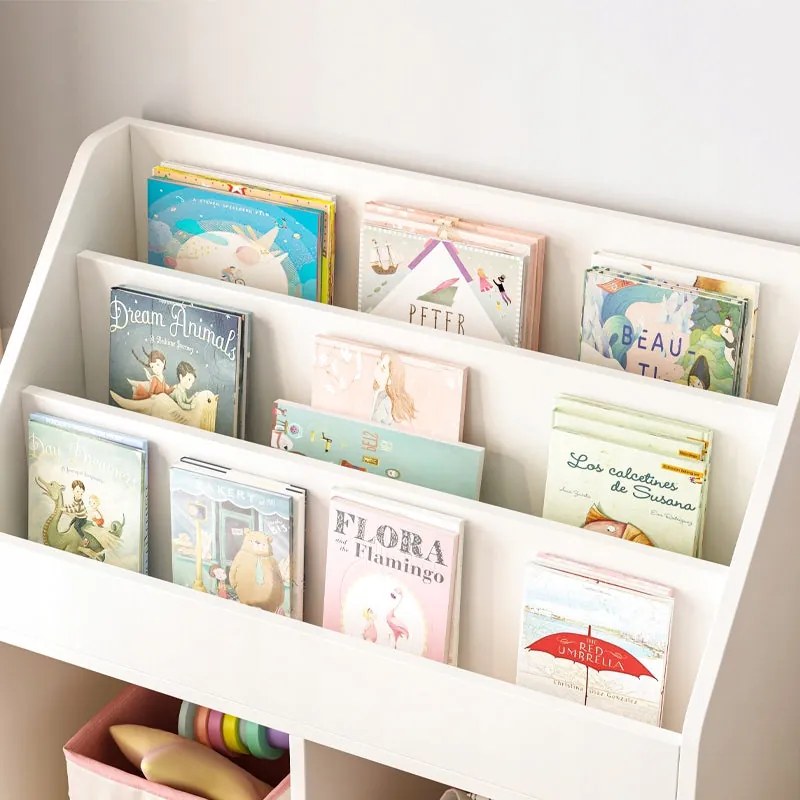 Półka na książki dla dzieci – Wolnostojąca szafka na zabawki typu biblioteczka, 80 cm