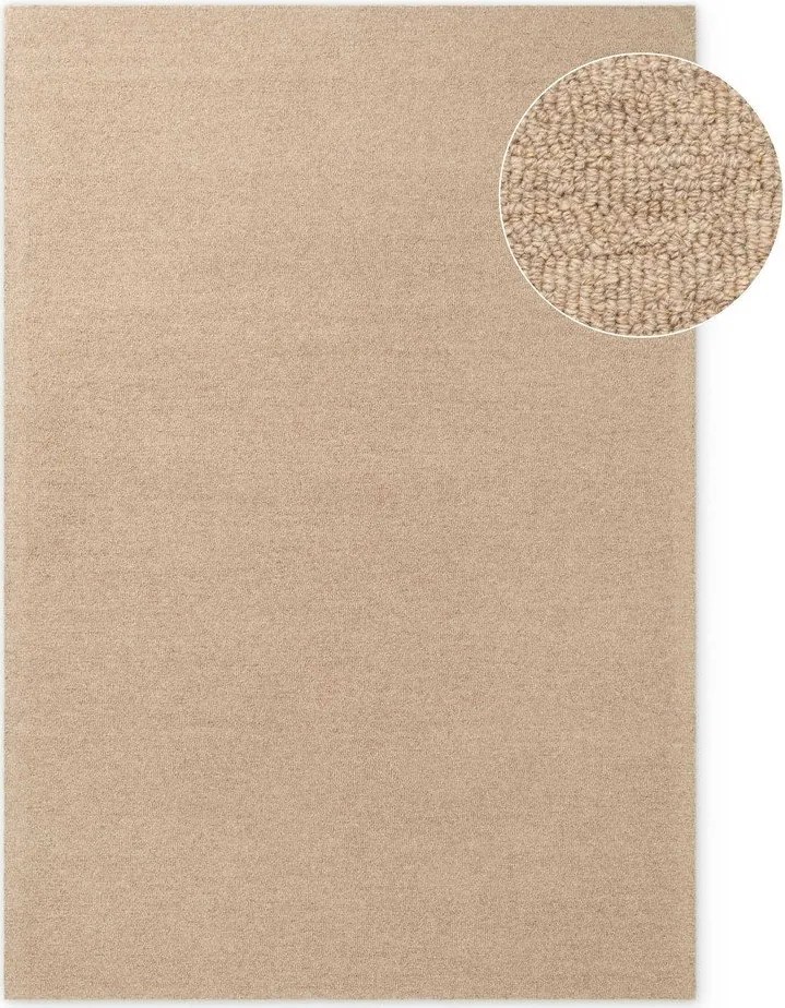 Wełniany dywan tkany ręcznie w naturalnym kolorze 140x200 cm Puristic Knots – Elle Decoration