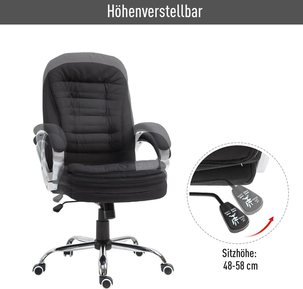 Vinsetto Krzesło Biurowe Funkcja Przechylania Ergonomiczne Obrotowe 360° Regulacja Wysokości 2 Kolory | Aosom PL