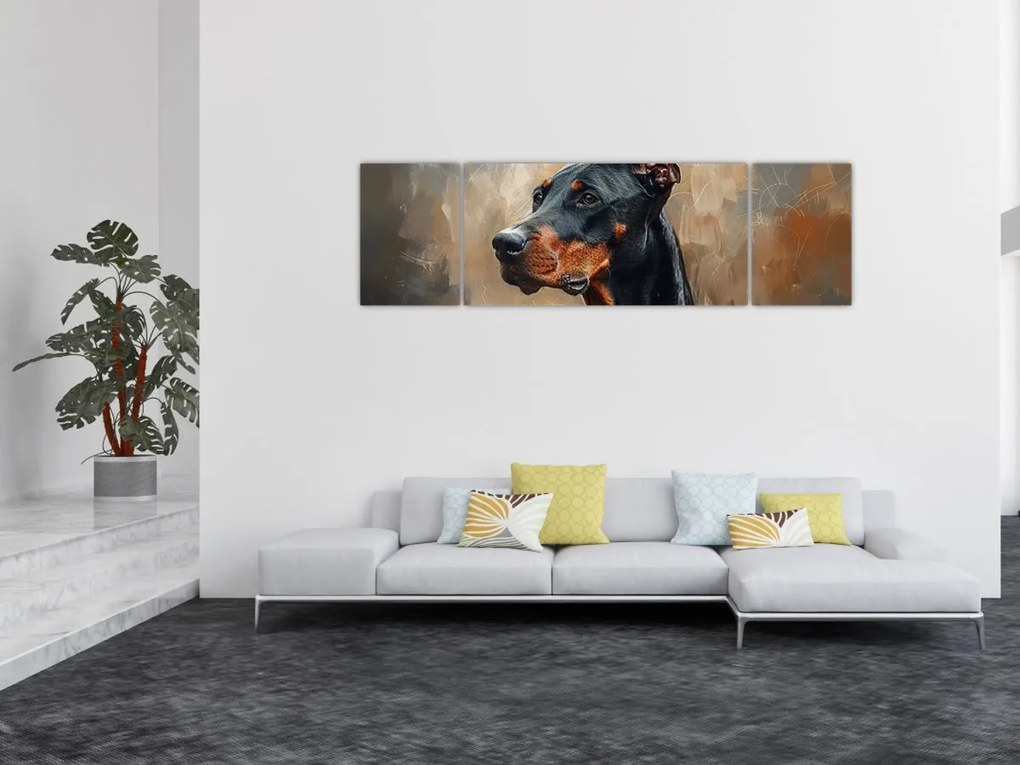 Obraz - Portret Dobrmana (170x50 cm)