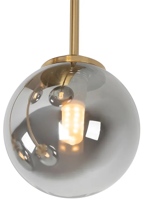 Plafon / Lampy sufitowe art deco złoty 5-źródeł światła z przydymionym szkłem - Athens Rustykalny / Vintage Oswietlenie wewnetrzne