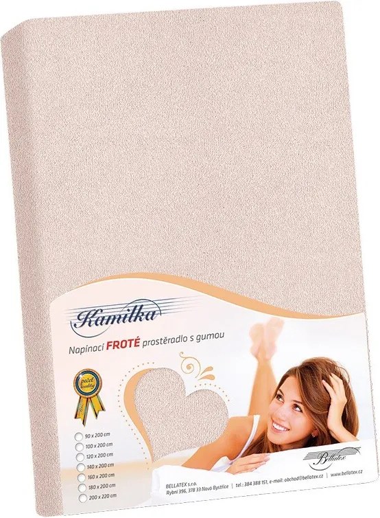 Bellatex prześcieradło frotte pudrowy różowy, 160 x 200 cm