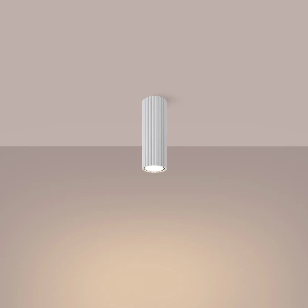 Plafon KARBON 20 biały ryflowany SOLLUX  LIGHTING